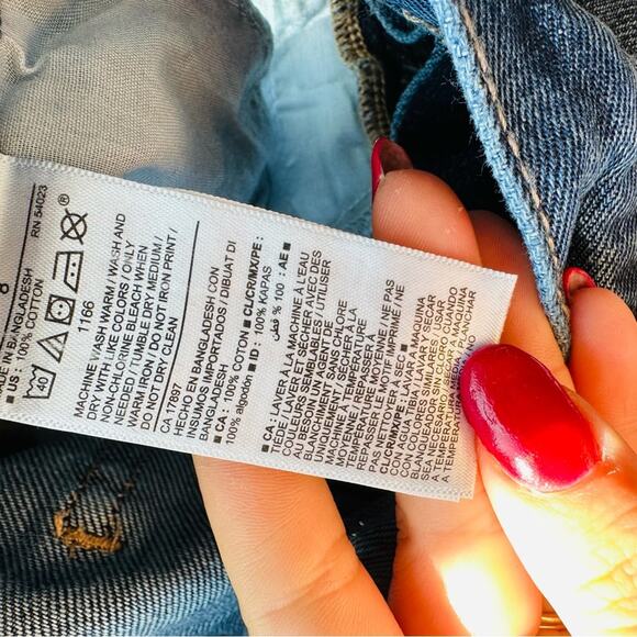 NEW OLD NAVY Blue Distressed High Waisted Button Fly Straight Leg Denim Jeans 10 - Picture 9 of 13